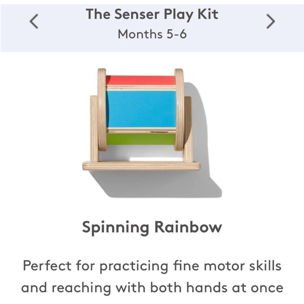 Colorful Wooden Sensory Toy for Kids Lovevery Spinning Rainbow